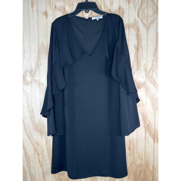 Kobi Halperin Black Ruffle Boho Sleeve Dress Medium, Dark Cottagecore, Fairygoth - Picture 2 of 11